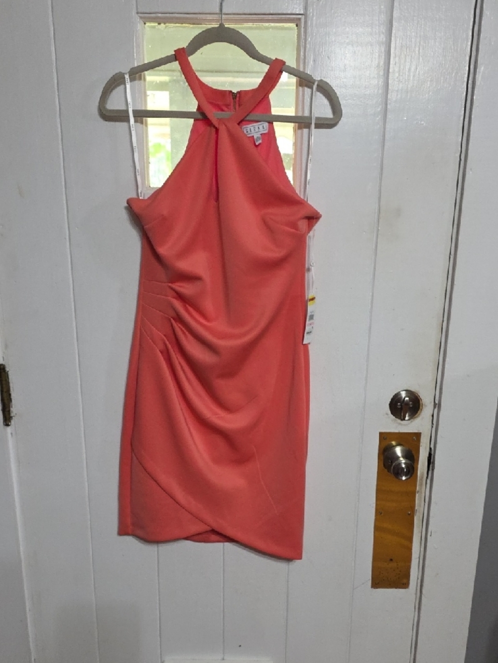 NWT‎ Sienna Women's Dress Coral Keyhole Sleevless Back Zip Summer Party Sz 10